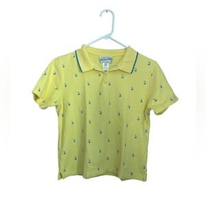 Pendleton Polo Shirt Womens Yellow Nautical Sailing Sail Boat Marine Golf Size M